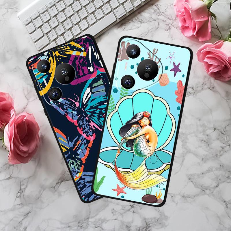 Чехол для телефона Huawei Pura 70 Pro с тиснением и цветной покраской, с текстурой высокого качества - 1 шт.