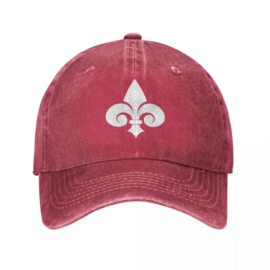Fleur De Lys No.3 Unisex Style Baseball Cap Distressed Washed Hats Cap Classic Outdoor Workouts Adjustable Headwear