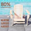 Adirondack Garden Chair with Cup Holder, Garden Lounger, Balcony Chair, Solid Wood, Natural, 72 x 95 x 93 cm