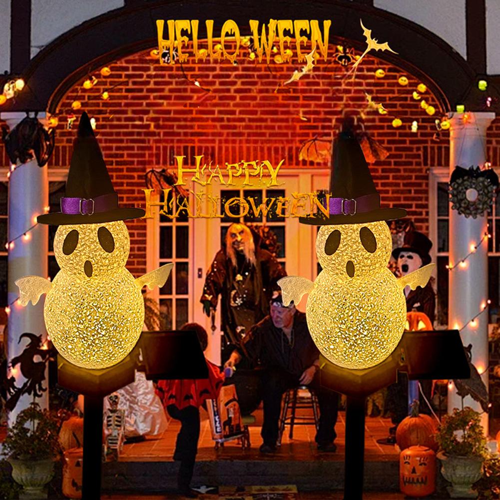 Halloween Decorations Solar Garden Lights Outdoor, Specter Pathway Decorations, Waterproof Outside LED Lamp Decor For Yard Patio