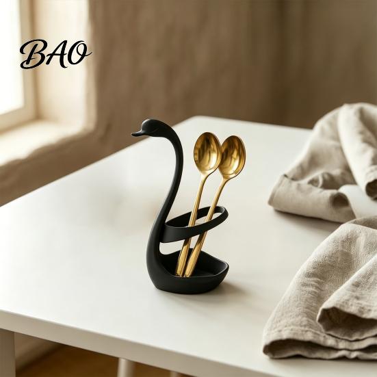 Ventilation Draining Base Organizer 3D Printed Elegant Swan Storage Rack with And Base, Solution Multi-Purpose Toothbrush Holder Pen Cutlery Stand for