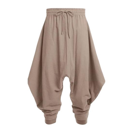 Мужские штаны-шаровары Повседневные с кулиской Свободные хлопковые штаны с заниженным шаговым швом для хиппи Уличная одежда Пляж