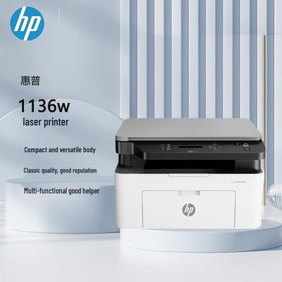 HP 1136W A4 Беспроводной черно-белый лазерный многофункциональный принтер, штепсель CN (адаптер в комплекте)