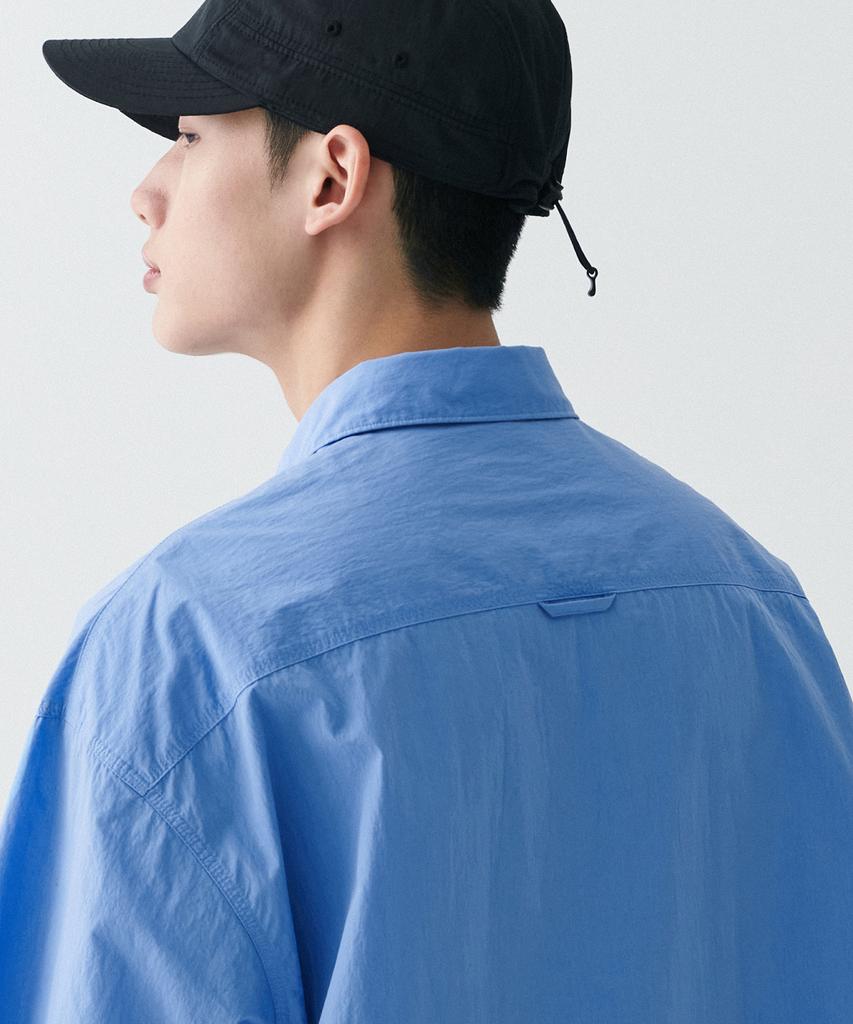 MUSINSA STANDARD [City Leisure] Cn Oversized Short Sleeve Shirt [Socks Blue]