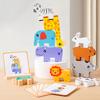 Wooden Animal Stacking Block Game Shape Matching Puzzle Balance Toy Montessori Fine Motor Training Educational Toys For Children