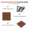 Acacia Wood Interlocking Deck Tiles Checker Pattern 12"x12" Brown Hardwood Flooring for Patio Balcony Poolside