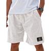2026 Новые льняные однотонные шорты с вышивкой и черной этикеткой Мужские летние свободные пляжные брюки