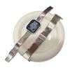 Bamboo Stainless Steel Band Compatible with Apple Watch iWatch 12/11/10 Ultra SE, Metal Link Bracelet Strap, Silver 42/44/45/46mm