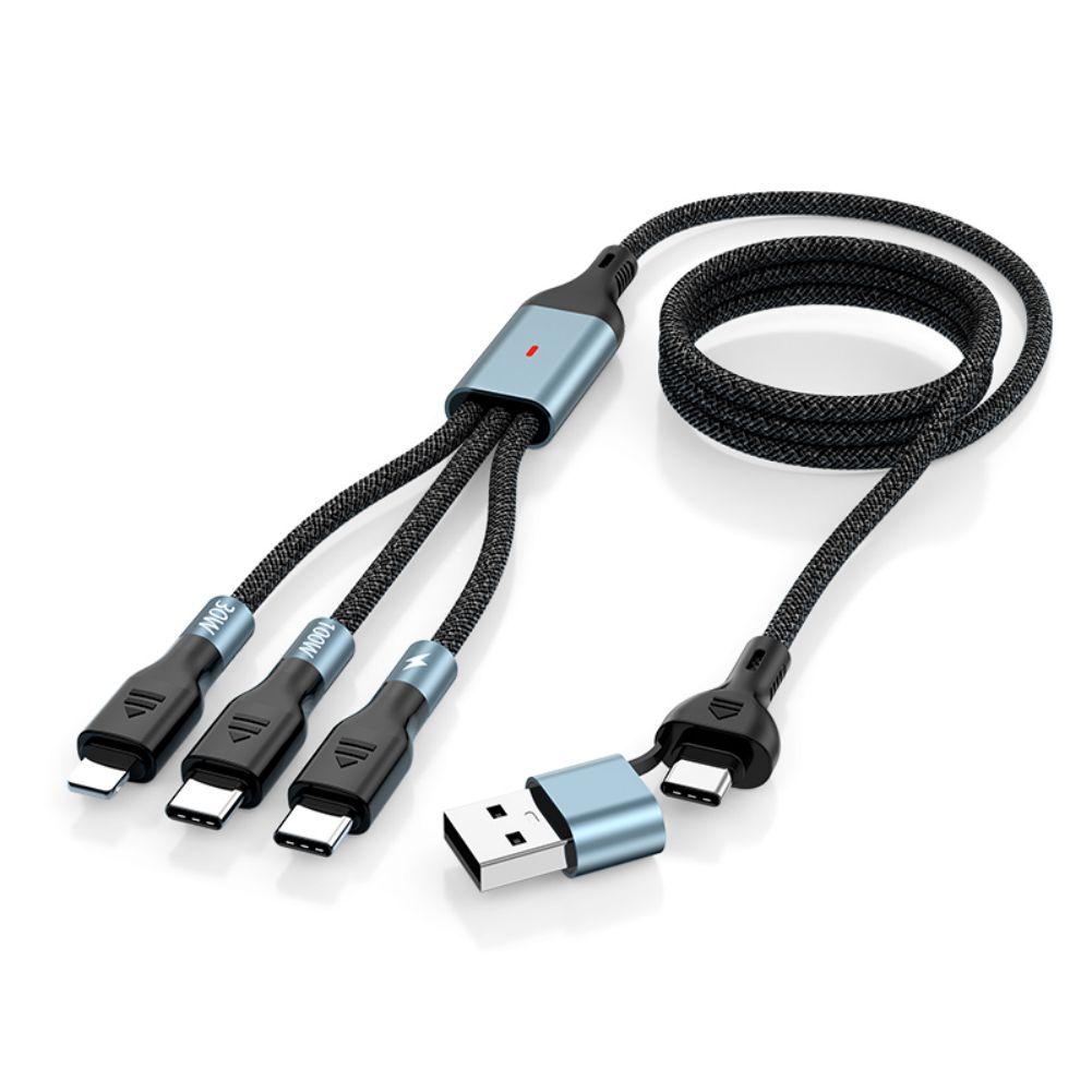 3 In 2 100W USB A/USB C To USB C Lighting Cable Fast Charging Data Cord Compatible For IPhone 15 Laptops Tablet S24/S23