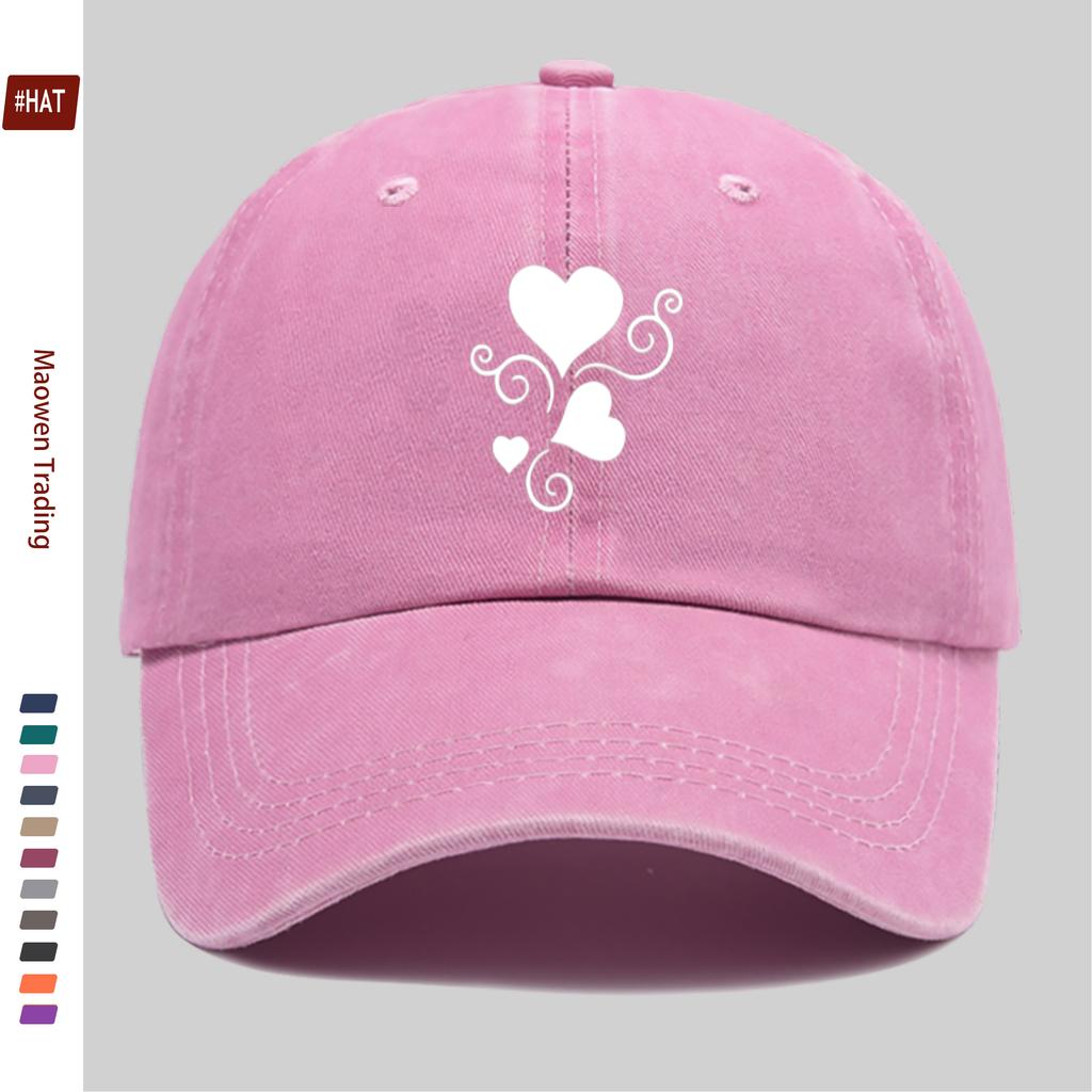 pc Artistic Heart Pattern Printed Baseball Cap Cute Sexy Design Sun Hat Comfortable Lightweight Trucker Decor Hat Adjustable