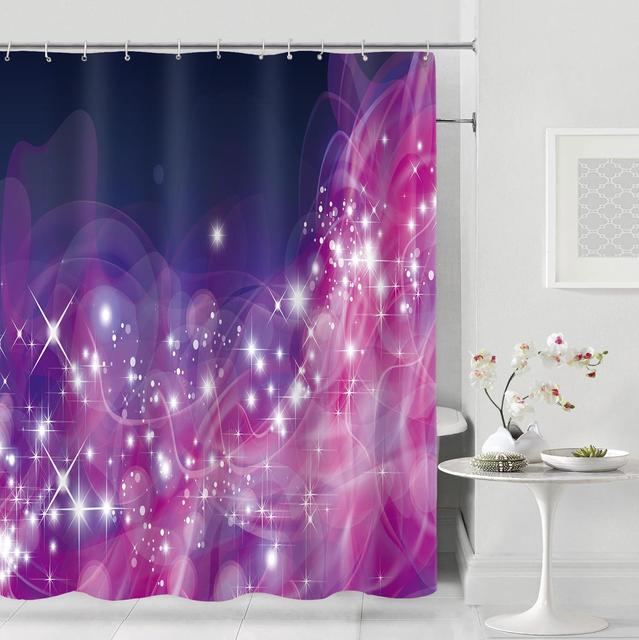 Современная занавеска для душа, модная блестящая занавеска для душа, полиэфирная ткань, водонепроницаемая занавеска для ванной, занавеска для перегородки ванной комнаты, 12 крючков