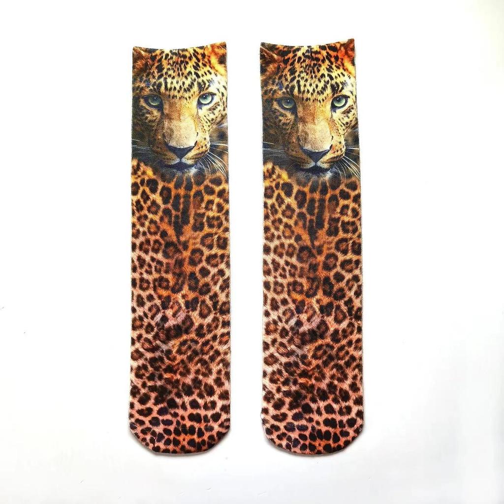 3D Animal Paw Mid-Calf Socks - Cartoon Print, Fun Hoof Design for Adults, Cat & Dog Styles
