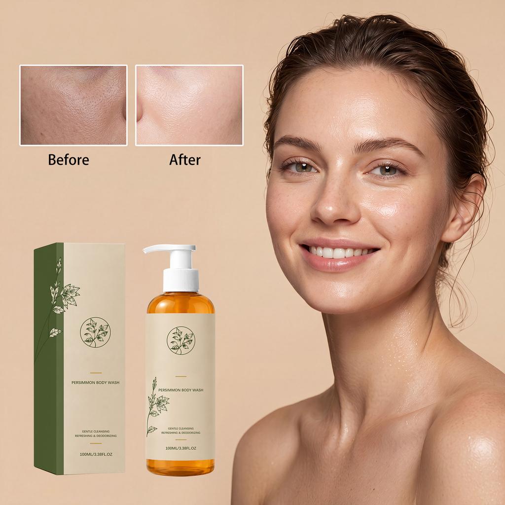Persimmon Body Wash: Moisturizing, odor-removing, protective, cleansing, rejuvenating, with dense foam