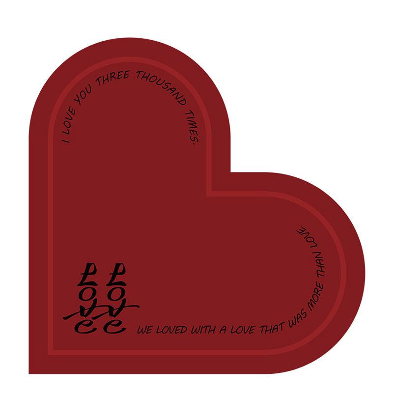 Красный водопоглощающий коврик из диатомовой грязи в форме сердца, праздничный коврик для ног в туалете, противоскользящий коврик для ванной комнаты в новом доме