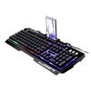 Wired Keyboard Robotic Feel Metal Luminous Backlight Mobile Phone Stand Holder Gaming
