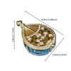 Изящная китайская пипа Шкатулка для украшений Декоративная пипа Эмалированная шкатулка для украшений с элегантными цветочными мотивами для путешествий