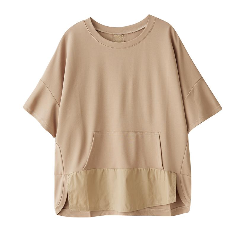 DIMANAF 2025 Летняя футболка больших размеров для женщин Базовая винтажная свободная оверсайз однотонная повседневная с круглым вырезом Топы Футболки
