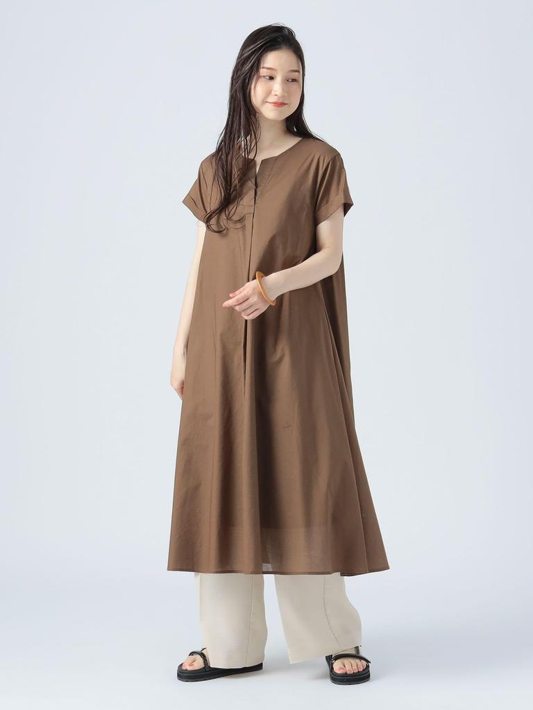 Платье-туника женское Beams Heart с вырезом лодочкой, единый размер, коричневое,