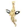 [L5147] - Gold Plated Pendant 'Tinker Bell' Black Gold - 20x15 Mm