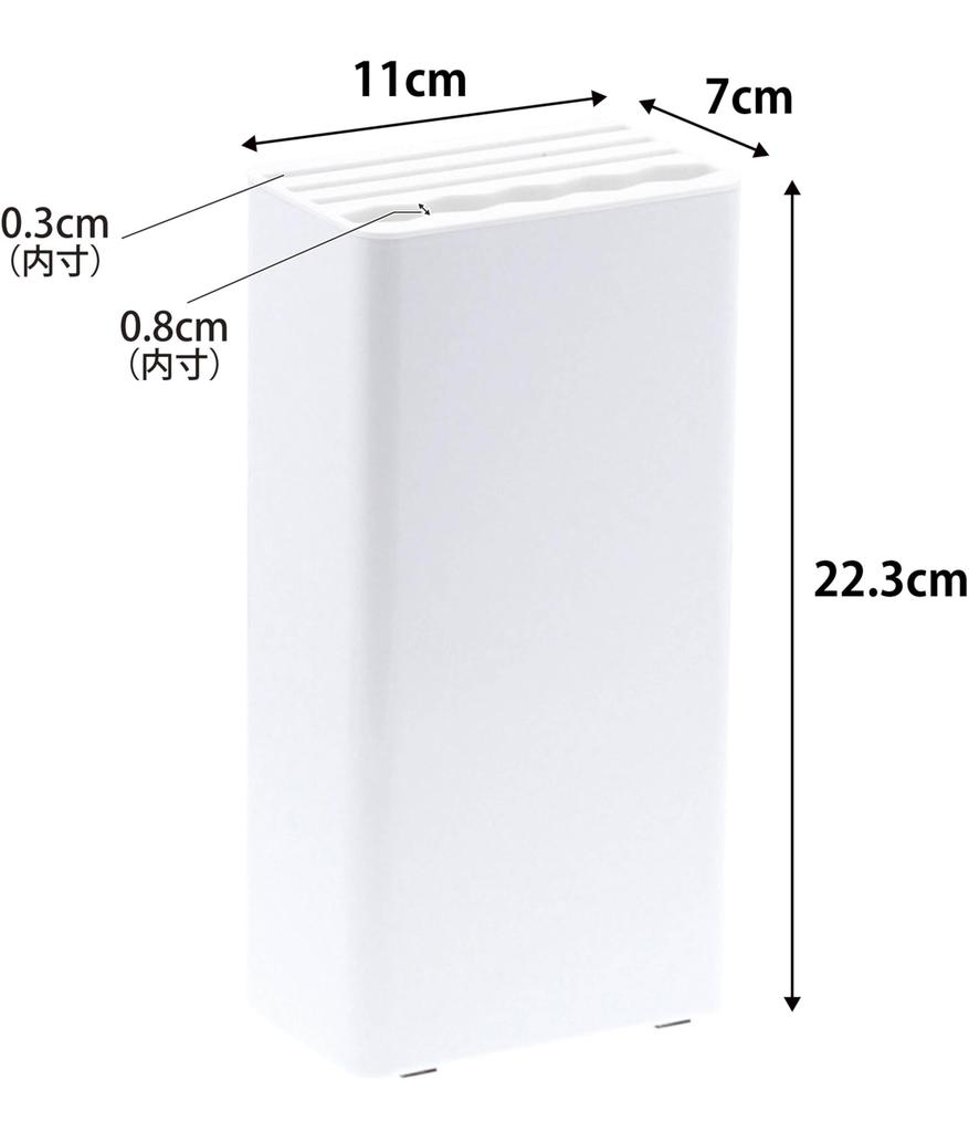 Yamazaki Kitchen Knife Scissors W11 x D7 x Tower Knife Knife 3512 & Stand, White, Approx. H22.3cm, Series, Holder, Stand,