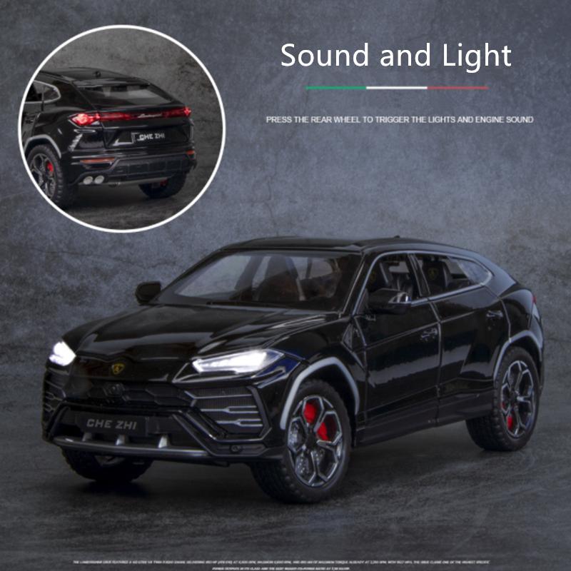 1/24 Lamborghini URUS Bison SUV литая спортивная модель автомобиля литые металлические внедорожники имитация модели автомобиля звук и свет детские игрушки подарок