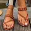 Большие размеры 2025 летняя новая обувь модные туфли на плоской подошве корейская версия сандалий римская обувь пляжная обувь женская обувь