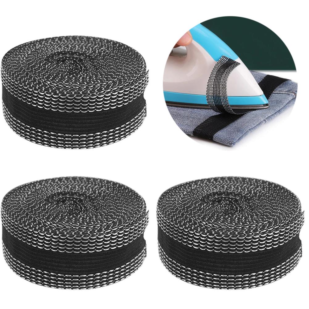 3PCS Iron On Pants Edge Shorten Tape Roll 5M x 2 5cm PP Polyester Patch Tape for Hem Repair and Pants Length Alteration
