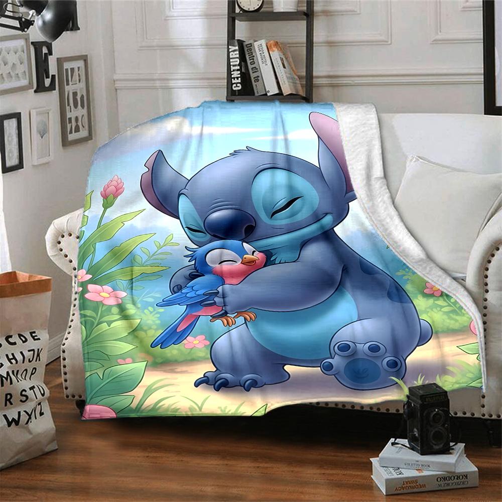 1pc S-Stitch14 Blanket, Gift, for Men and Women, Soft Blanket, Good for Sofa Bed Couch Travel, Lightweight Flannel Blanket