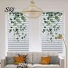 Glass Protection Film Reeded Privacy Window Non Adhesive Frosted Sun Blocking Opaque Decal Cling Hanging Green Plants Decorative Sticker for Bathroom