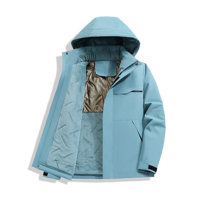 Мужская Женская Зимняя Теплая Пуховик Ветрозащитный Водонепроницаемый С Капюшоном Парка для улицы Походная Повседневная Одежда