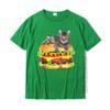 Футболка Hamburger Space Cat Забавная футболка с котенком от Zany Brainy Хлопковые праздничные топы Футболка Популярный мужской топ Футболки Модный