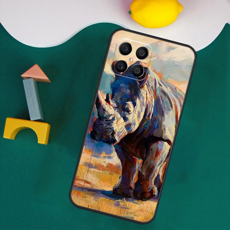 Чехол Животное Носорог Для Honor Magic 7 5 6 Lite Honor 200 Pro 50 70 90 Lite X9a X8a X8 X9 X8b X9c X9b Обложка
