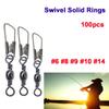 Metal Tool Tackle Swivels Solid Rings Fishing Line Connector Hanging Snap Fishing Pins