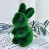 Artificial Moss Easter Bunny Ornament Realistic Flocking Green Rabbit Faux Greenery Home Office Holiday Party Spring Decoration Ornament