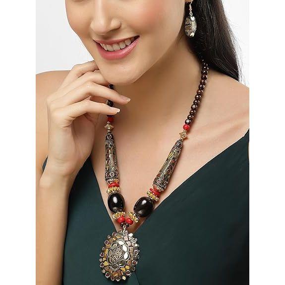 Модный последний стильный традиционный тибетский кулон ожерелье комплект украшений для женщин