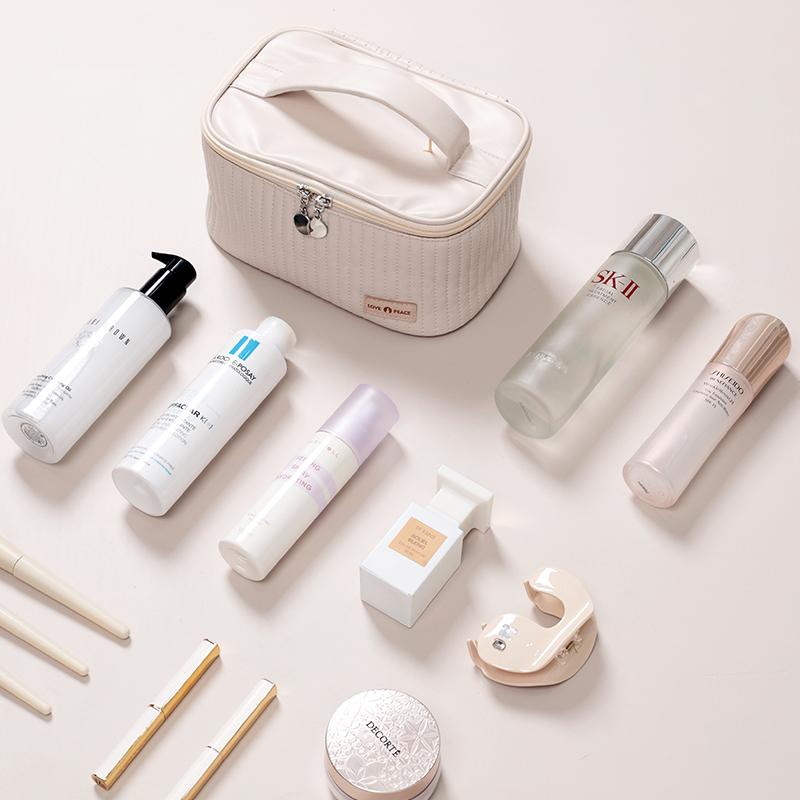 Fashion Small Top-handle Cosmetic Bag Travel Portable Toiletry Bag Outdoor Storage Bag Women Makeup Case Cosmetic Pouch