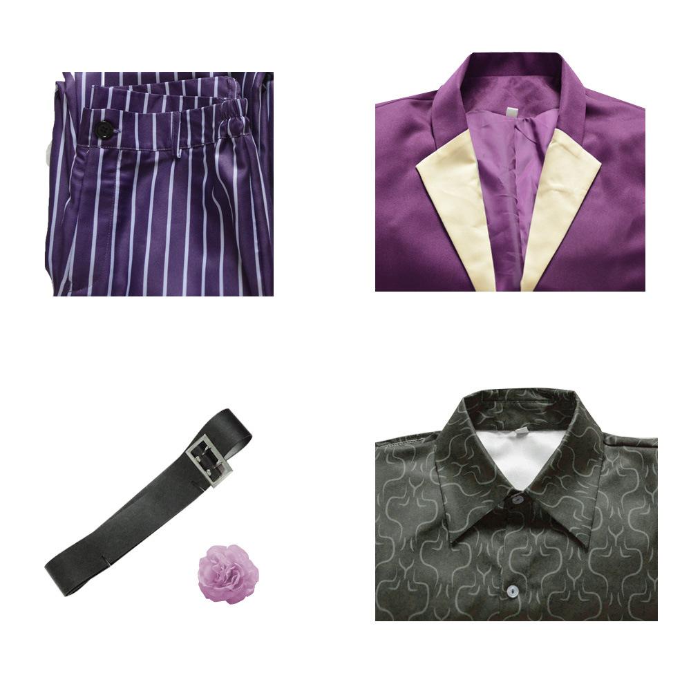 Mortal Kombat 11 Joker Cosplay Costume McFarlane Heath Ledger Purple Full Suit Halloween Party Outfit