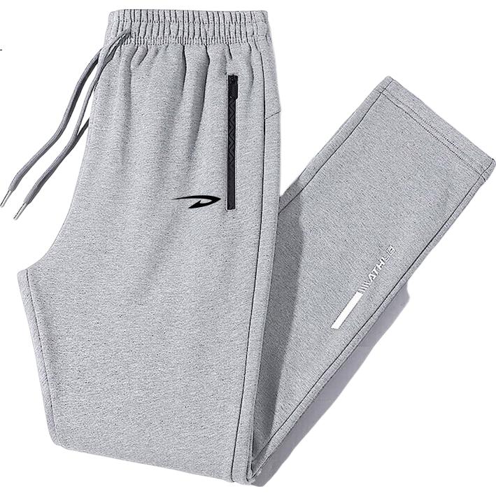 DEERWAY Men's Casual Pants Autumn Winter Loose Sports Straight Warm Fleece Lined Trousers Black Straight Fleece Lined XL