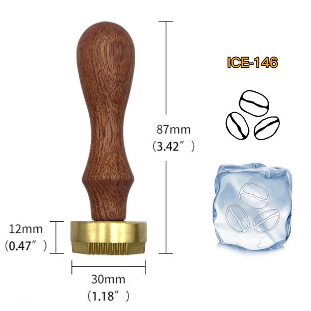 Ice Stamp With Removable Brass Head & Wood Handle - Vintage 1.18" Branding for Cubes, Cocktails, Whiskey, Mojito Drinks - Bar Making DIY Crafting