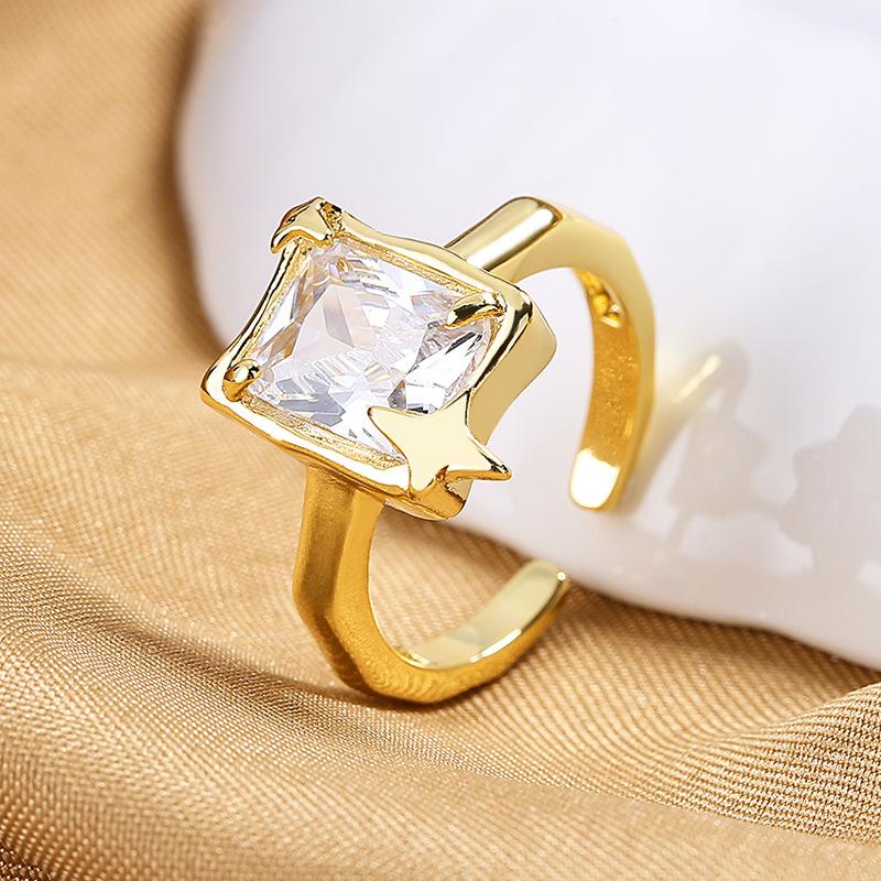 925 Sterling Silver HipHop Ring Open Adjustable Silver/Gold For Women Exquisite Student Girlfriend Jewelry Wedding Party GiftG