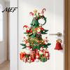 Christmas Gift for Friends And Family Tree Window Stickers with Gnome Snowman, Removable Glass Stickers, PVC DIY Scene Layout Waterproof