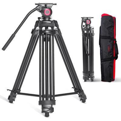 Miliboo mtt601a Базовая версия Штатив для камеры с жидкостной головкой Максимальная высота нагрузки Алюминиевый штатив для зеркальных камер и видеокамер Видео Прямой эфир Головка 360°, 10 кг,