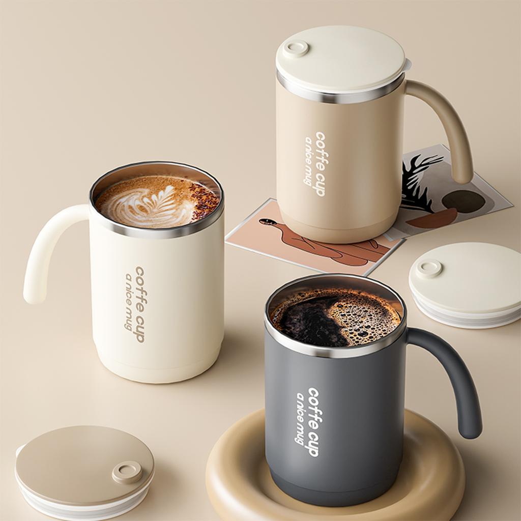 500ML Thermal Cup 304 Stainless Steel Double-layer Coffee Mug Cold And Hot Resistant Water Cup Sealed Milk Coffee Cup Drinkware