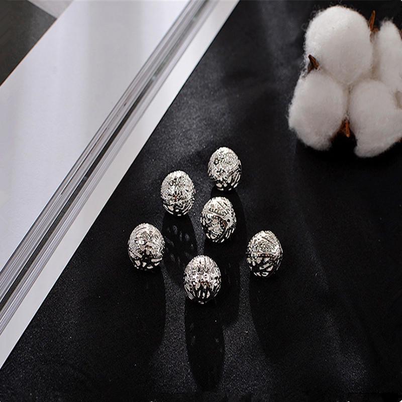 50Pcs DIY Manual Plated Gold Silver Hollow Beads Jewelry Accessories
