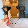 Lace Large Bow Hair Hoop Polka Dot Headwear Retro Cat Ear Hair Band