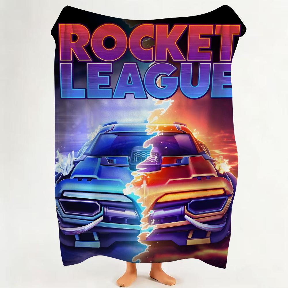 Game R Rocket L League Throw Flannel Throw Blanket Suitable for Sofa Living Room Bedroom