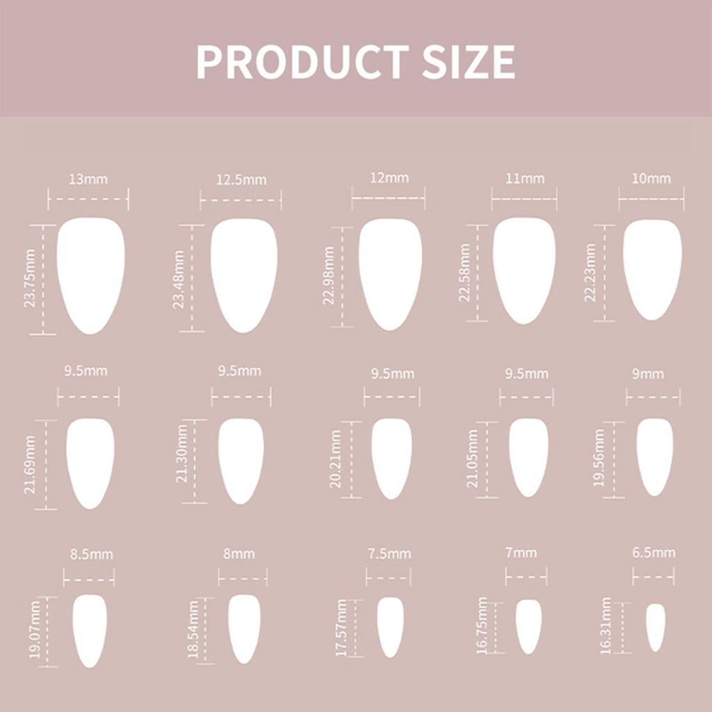 30pcs Press on Nail Almond Fake Nails with Glitter & Rhinestone Decor Artificial Nails for Fingernail DIY Decoration