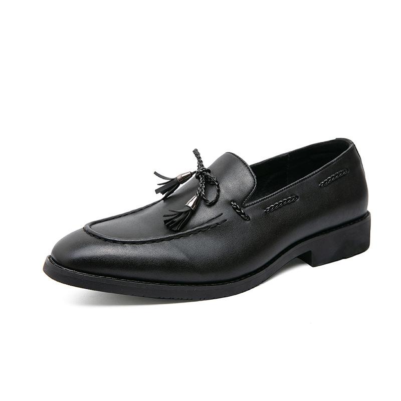 Британский Business Casual Остроносые Бахрома Парикмахер Маленькие Кожаные Туфли