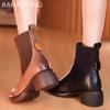 Зимние кожаные женские зимние ботильоны на среднем каблуке в стиле ретро, дизайнерские ботинки челси 2024 года, классические массивные туфли в готическом стиле, женские ботинки