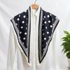 Thin Imitation Silk Scarf Polyester Waist Tying Scarf Vintage Polka Dot Triangle Scarf  Club